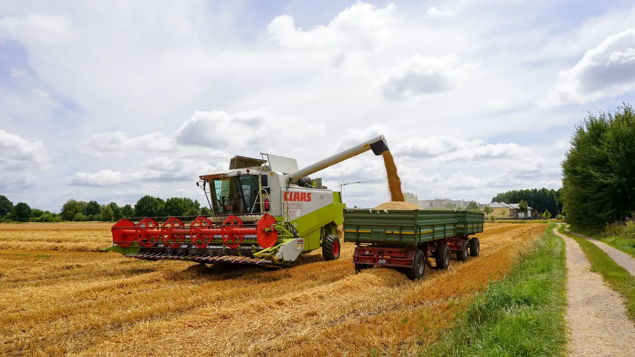 Tractor working under agricultural load