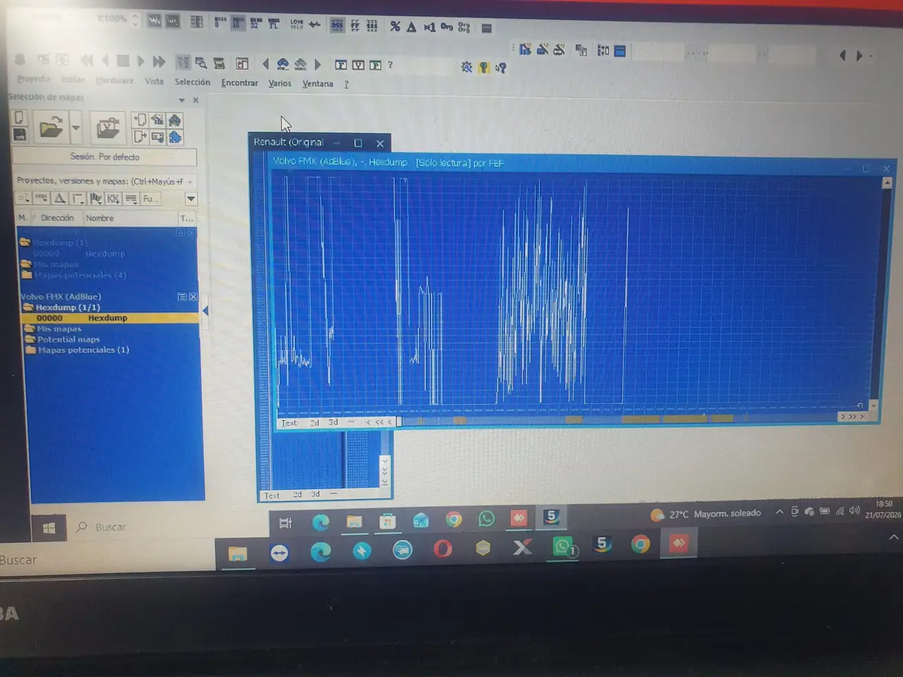 Calibration maps analysed in professional software